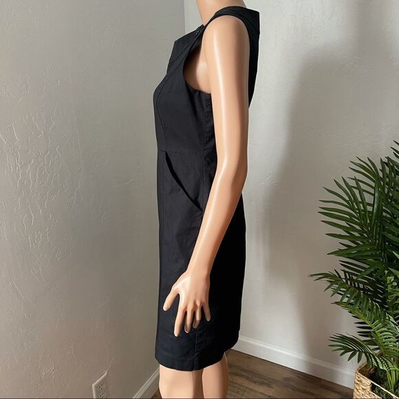 Banana Republic Black Front Pockets Sheath Dress Size 6 - Picture 3 of 11